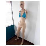 Vintage LSS Full-Body Female Mannequin - Turquoise Bikini, Life-Size Display