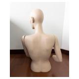 Life-Size Female Mannequin Bust with Head - Peach-Beige Display Prop
