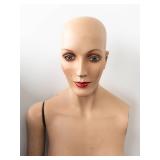 Female Mannequin Bust - Life-Size Display Figure with Cracks (Damaged)