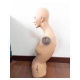 Female Mannequin Bust - Life-Size Display Figure with Cracks (Damaged)