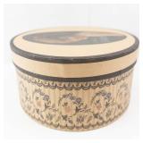Mrs. A. Evans Millinery Round Hat Box - La Mode de Paris Floral Pattern