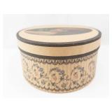 Mrs. A. Evans Millinery Round Hat Box - La Mode de Paris Floral Pattern