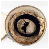 Marshall Field & Company Hatbox - Vintage Black Pillbox Hat with Veil