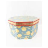 Black Velvet Hat with Ribbon - Vintage Floral Cannon Hat Box