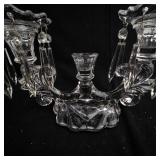 Crystal Two-Arm Candelabra with Hanging Prism Drops