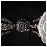 Crystal Two-Arm Candelabra with Hanging Prism Drops