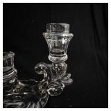 Crystal Two-Arm Candelabra with Hanging Prism Drops