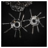 Crystal Two-Arm Candelabra with Hanging Prism Drops