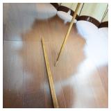 Vintage Parasol Umbrella - Beige Canopy with Brown Trim