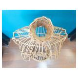 Wicker Dress Form Bust - Open Lattice Rattan Display Stand