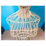 Wicker Dress Form Bust - Open Lattice Rattan Display Stand