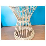 Wicker Dress Form Bust - Open Lattice Rattan Display Stand