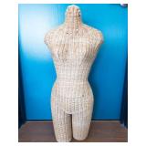 Wicker Dress Form Mannequin - Full Torso & Legs, Natural Rattan