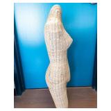 Wicker Dress Form Mannequin - Full Torso & Legs, Natural Rattan