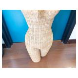 Wicker Dress Form Mannequin - Full Torso & Legs, Natural Rattan