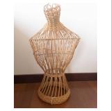 Rattan Dress Form Bust - Handwoven Wicker Display Mannequin