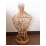 Rattan Dress Form Bust - Handwoven Wicker Display Mannequin