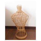 Rattan Dress Form Bust - Handwoven Wicker Display Mannequin