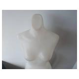White Female Dress Form Bust on Metal Stand