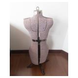 Vintage Patterned Dress Form on Metal Stand