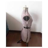 Vintage Patterned Dress Form on Metal Stand