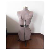 Vintage Patterned Dress Form on Metal Stand