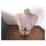 Vintage Patterned Dress Form on Metal Stand