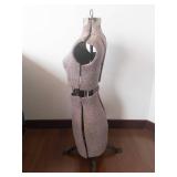 Vintage Patterned Dress Form on Metal Stand