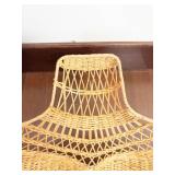 Woven Rattan Bust Hat Display - Large Natural Straw Color, Open Lattice Decorative Stand