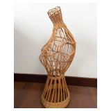 Wicker Dress Form Bust - Decorative Rattan Open-Weave Mannequin