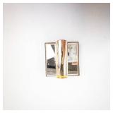 Vintage Lipstick Case - Gold-Tone with Pearl-Embellished Lid & Mirror