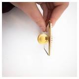 Vintage Lipstick Case - Gold-Tone with Pearl-Embellished Lid & Mirror