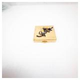 Gold-Tone Square Makeup Compact with Mirror - Pink Powder