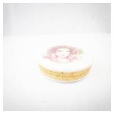 Avon Charm Portable Compact - Round White Powder With Portrait Design