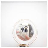 Avon Charm Portable Compact - Round White Powder With Portrait Design