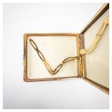 Cigarette Holder Case - Gold-Tone with Ornate Floral Scrollwork & Horse Motif