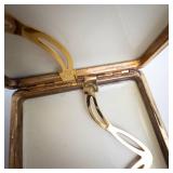 Cigarette Holder Case - Gold-Tone with Ornate Floral Scrollwork & Horse Motif