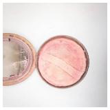 Vintage Pink Powder Compact - Dual-Pan Blush in Ornate Floral Rose-Gold Case, 2-Pan