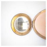 Powder Compact - Vintage Round Black Lacquer With Multicolor Rhinestone Centerpiece