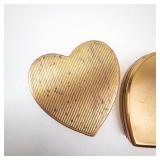 Pair of Heart-Shaped Gold-Tone Powder Compacts