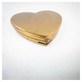 Pair of Heart-Shaped Gold-Tone Powder Compacts