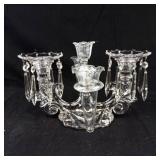 Crystal Two-Arm Candelabra with Hanging Prism Drops
