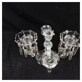 Crystal Two-Arm Candelabra with Hanging Prism Drops