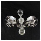 Crystal Two-Arm Candelabra with Hanging Prism Drops