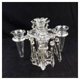 Crystal Two-Arm Candelabra with Hanging Prism Drops