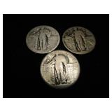 Three Standing Liberty Quarters