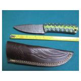Hand crafted Damascus knife with le...