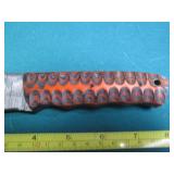 Hand crafted Damascus knife with le...