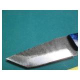 Hand crafted Damascus knife with le...