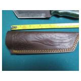 Hand crafted Damascus knife with le...